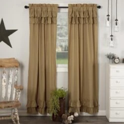 Simple Life Flax Khaki Panels - Ruffled 80x84 6 Simple Life Flax Khaki Panels - Ruffled 80x84 -Country Home Decor Store simple life flax khaki panels ruffled 80x84 840528181245 image3 05948.1754082851