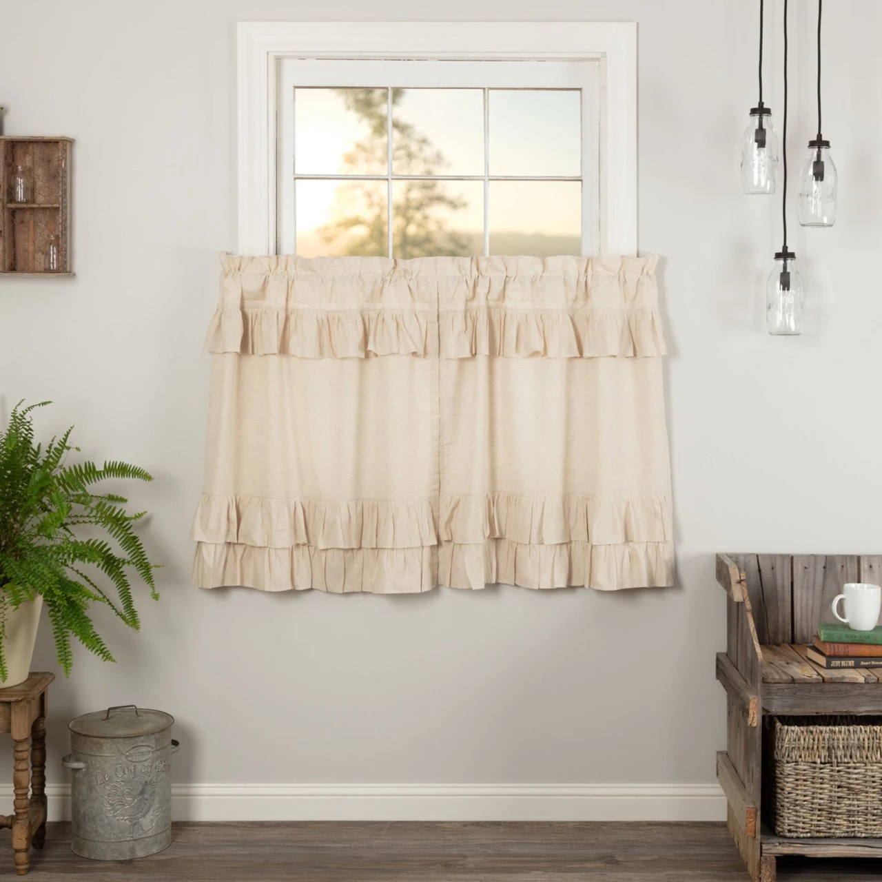 Simple Life Flax Natural Tiers - Ruffled 72x36 3 Simple Life Flax Natural Tiers - Ruffled 72x36 - Image 3