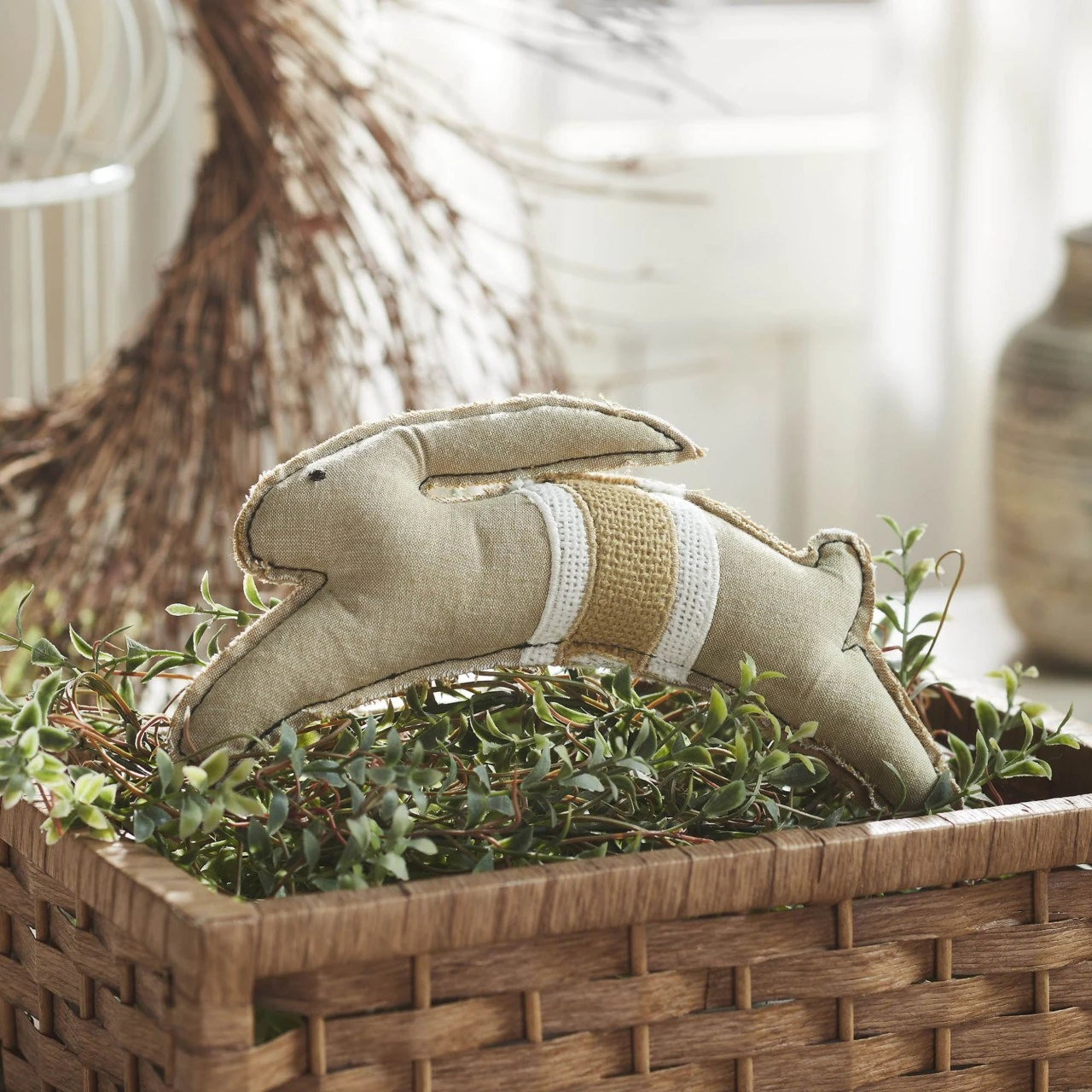 Spring In Bloom Leaping Bunny Pillow - 10x6.6 2 Spring In Bloom Leaping Bunny Pillow - 10x6.6 - Image 2