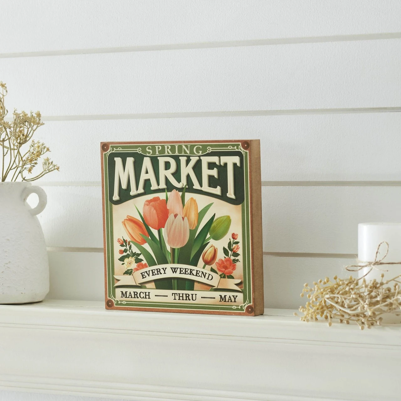Spring In Bloom Spring Market Flowers Sale Block Sign - 8x8x1 2 Spring In Bloom Spring Market Flowers Sale Block Sign - 8x8x1 - Image 2