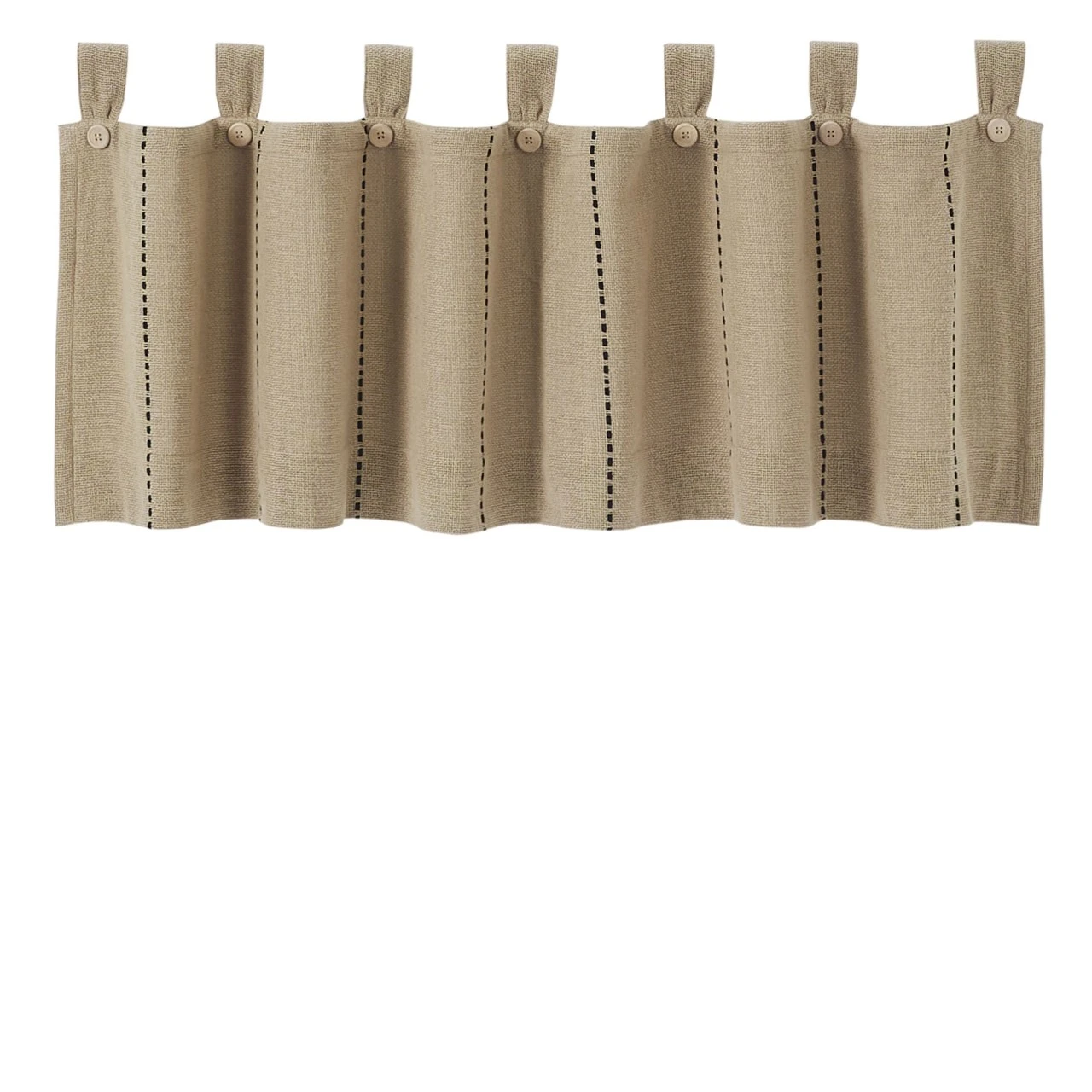 Stitched Burlap Natural Valance - 72x16 2 Stitched Burlap Natural Valance - 72x16 - Image 2