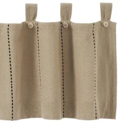 Stitched Burlap Natural Valance - 90x16