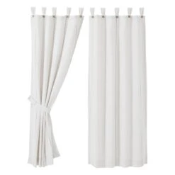 Alternative view of Stitched Burlap White Panels - Set Of 2 72x63