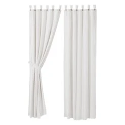 Alternative view of Stitched Burlap White Panels - Set Of 2 80x84