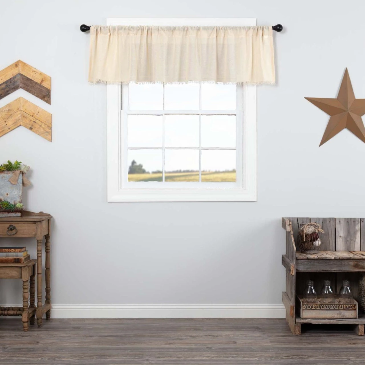 Tobacco Cloth Natural Valance - 72x16 3 Tobacco Cloth Natural Valance - 72x16 - Image 3