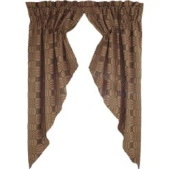 Alternative view of Trenton Jacquard Prairie Gathered Curtains - 72x63