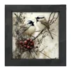 Two Birds With Berries - Black Frame 14x14