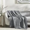 VHC Brands Waffle Weave Dark Gray Throw Blanket - 50x60