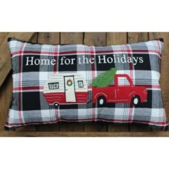 Alternative view of Winter Plaid Pillow With Fill - Home For The Holidays 14x20 - FINAL SALE - NO RETURNS