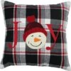 Winter Plaid Pillow With Fill - Joy 14x14 - FINAL SALE - NO RETURNS