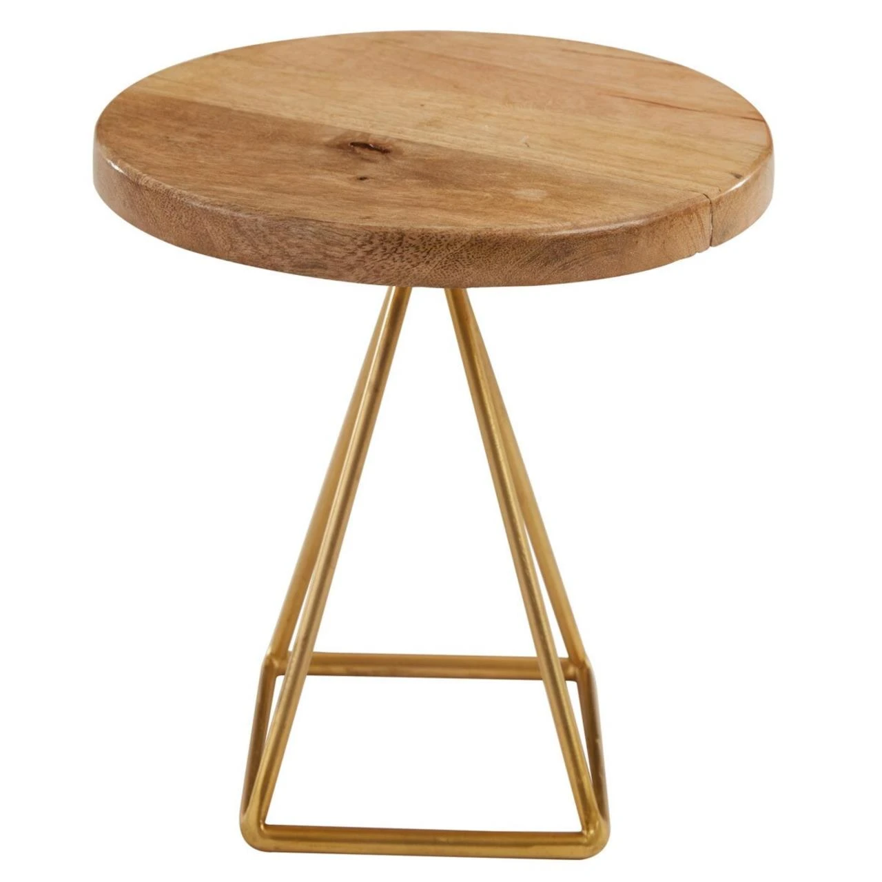 Wood / Gold Triangle Serving Stand - Tall 8" 1 Wood / Gold Triangle Serving Stand - Tall 8"