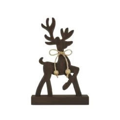 Woodland Winter Dark Wooden Reindeer - 7x11